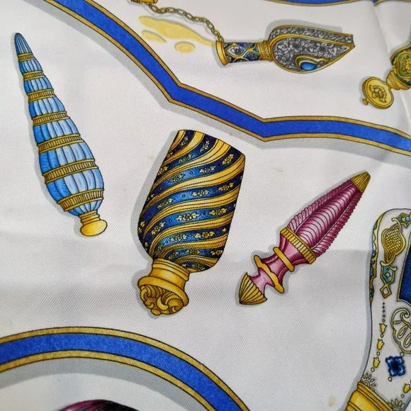 Auth HERMES "Qu’importe Le Flacon” Perfume Silk Scarf by Catherine Baschet - Picture 9 of 13